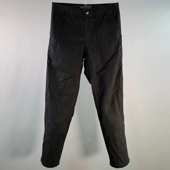A.P.C. Size 32 Black Corduroy Cotton Elastic Waistband Casual Pants